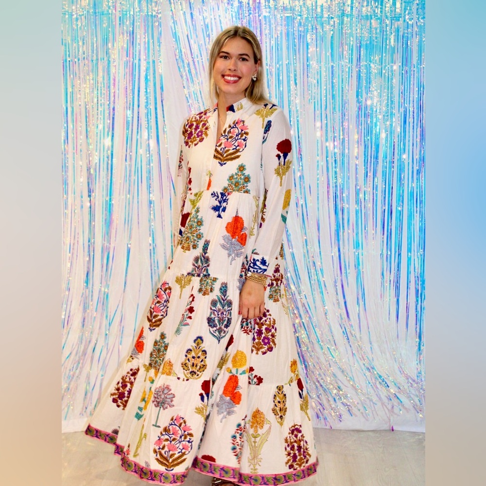 Mary Marshmallow Boho Floral Tiered Maxi Dress